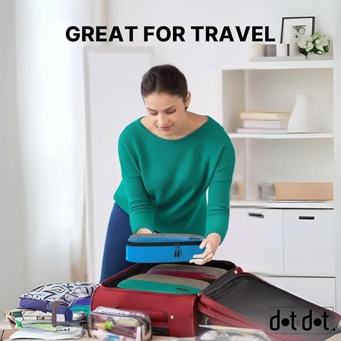 Large Packing Cubes for Travel - 5pc Packing Cubes for Suitcases - Lightweight Luggage Organizer Bags (Non-Compression)