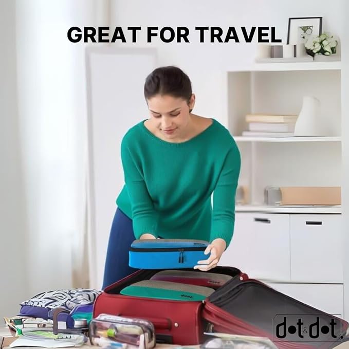 Medium Packing Cubes for Travel - 5pc Packing Cubes for Suitcases - Lightweight Luggage Organizer Bags (Non-Compression)