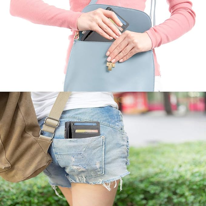 GH GOLD HORSE Slim RFID Blocking Card Holder Minimalist Leather Front Pocket Wallet for Women | Slim