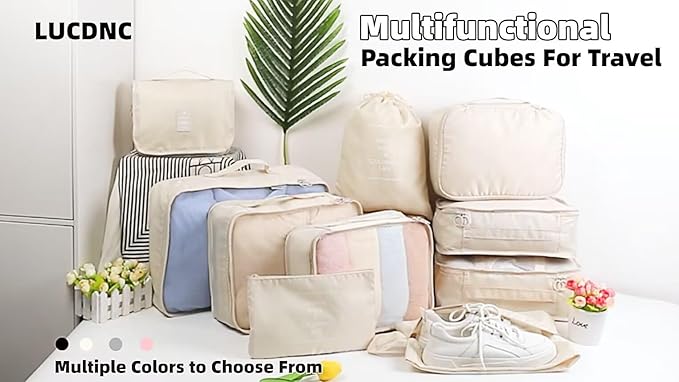 10 Pcs Set Packing Cubes - Travel Packing Organizers, Expandable Suitcase Organizer, Luggage Organizer Bags