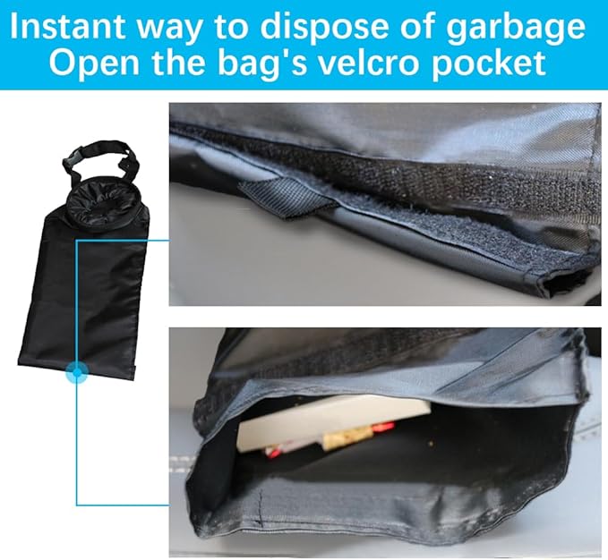2PCS Foldable Cars Storage Bag, Car Garbage Bags, Hanging Back Seat Car Garbage Bag, Leak-Proof Waterproof Car Trash Bin, Oxford Cloth Foldable Auto Trash Bin Universal for Most Cars