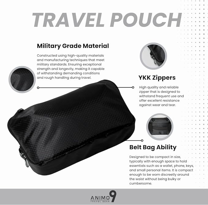 Cable Organizer – Sleek & Weatherproof Back Tech Pouch for Cords, Chargers, and Electronic accessories.