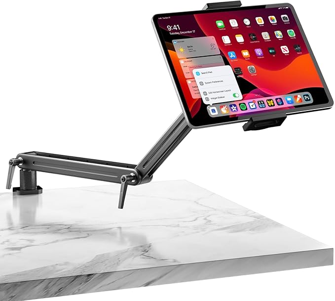 Mount Soporte para Tablet/Portable Monitor/Ereader - Strong Bearing Weight over 5.5lbs with Built-in Adjusting Wrench with 360°Rotate Base Fits for ipad 4.7-15.6" Tablet Stand Holder (Up to 15.6'')
