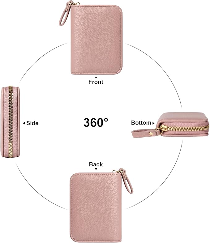 EcoVision Credit Card Holder RFID Card Case Wallet, Small Accordion Zipper Card Case Holder, Card Organizer Case for Women Men