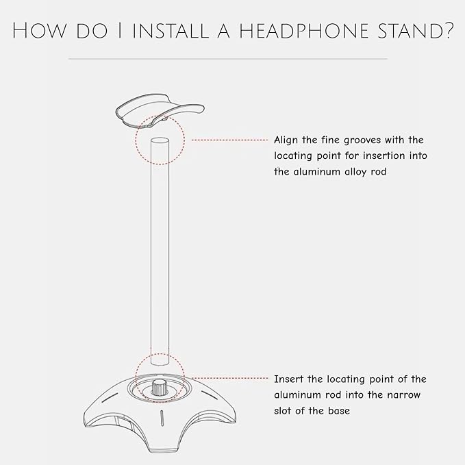 Hd-S1 Gaming Headphone Stand, Headset Holder Hanger Mount Aluminum with Protective Silicone Pad, Compatible with Sony, Bose, Shure, Jabra, JBL, AKG & Gaming Headsets (Black)