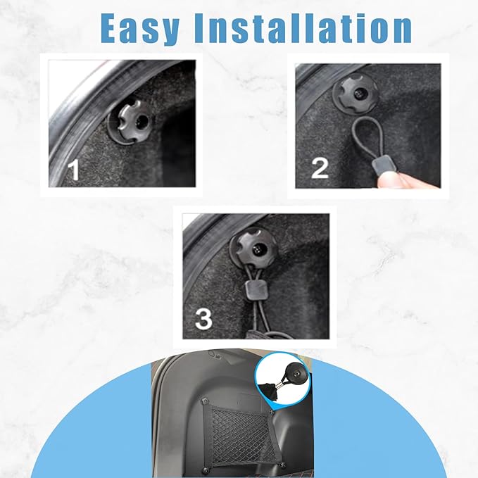 2 Pcs Small Cargo Net, Mesh Pocket Elastic Cargo Net Stretchable Car Net Pocket Storage with 8 Mounting Screws and Hooks for SUV/Car/Truck/RV/Boat(17.7 ×9.8in)