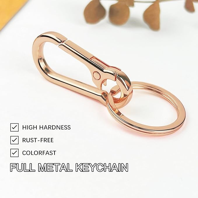 Metal Keychains for Women Men, Key Chain Ring Clip Holder Organizer for Home Car, Cut Keyring Accessories