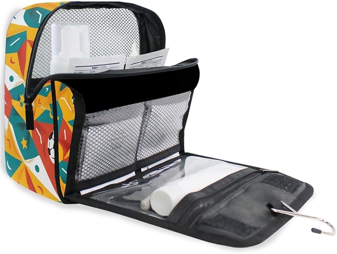 senya Hanging Travel Toiletry Bag Playing Football Kit Makeup Case Cosmetics Organizer for Men Women