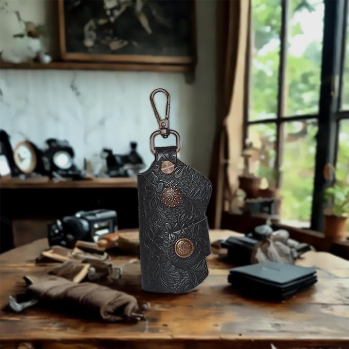Handmade Leather Key Chain Holder, Leather key case for key storage Car Key Holder Home Door Key Bag