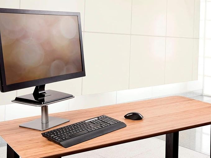 Monoprice Universal Monitor Riser Stand - Raises Monitors 4.6 to 6.5 Inches, Silver Finish - Workstream Collection