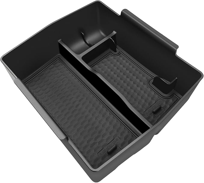 Muslogy Upgraded Center Console Organizer Compatible with 2025 Subaru Forester Middle Armrest Storage Box Insert Tray Cable Holder Interior Accessories Easy Removal (Black) Won't fit 2026 Model