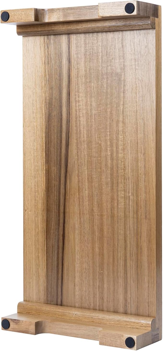 MyGift Premium Acacia Solid Wood Desk Monitor Stand, Laptop Riser & Keyboard Storage ??Wooden Desktop Organizer for Screen Display and Workspace Organization