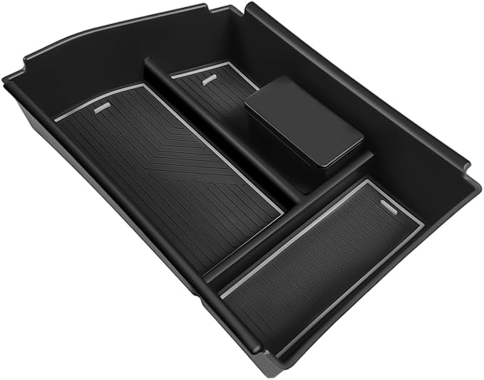 Muslogy Center Console Organizer Compatible with Hyundai Sonata 2024-2026 Accessories Middle Console Storage Box Sunglasses Coin Holder ABS Material with Anti-Slip Mats Interior Divider Tray (Gray)