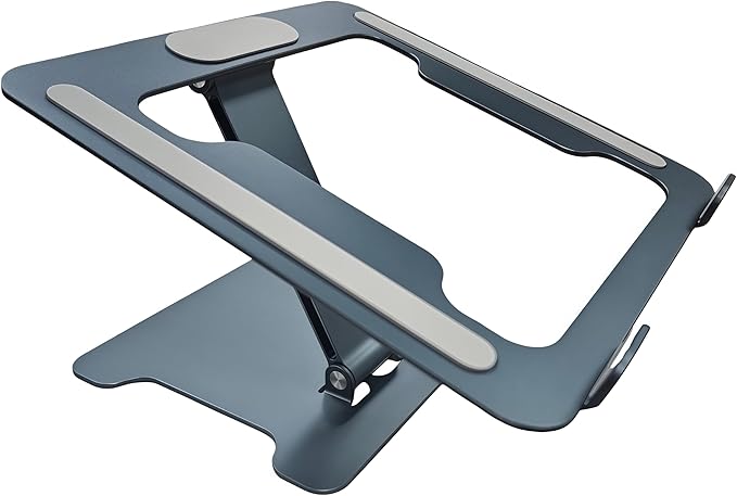 Foldable Aluminum Laptop Stand, Height Adjustable Ergonomic Riser for Collaborative Work,Tablet, Reading and More. Portable Laptop Stand for All 10-16" (Gray)