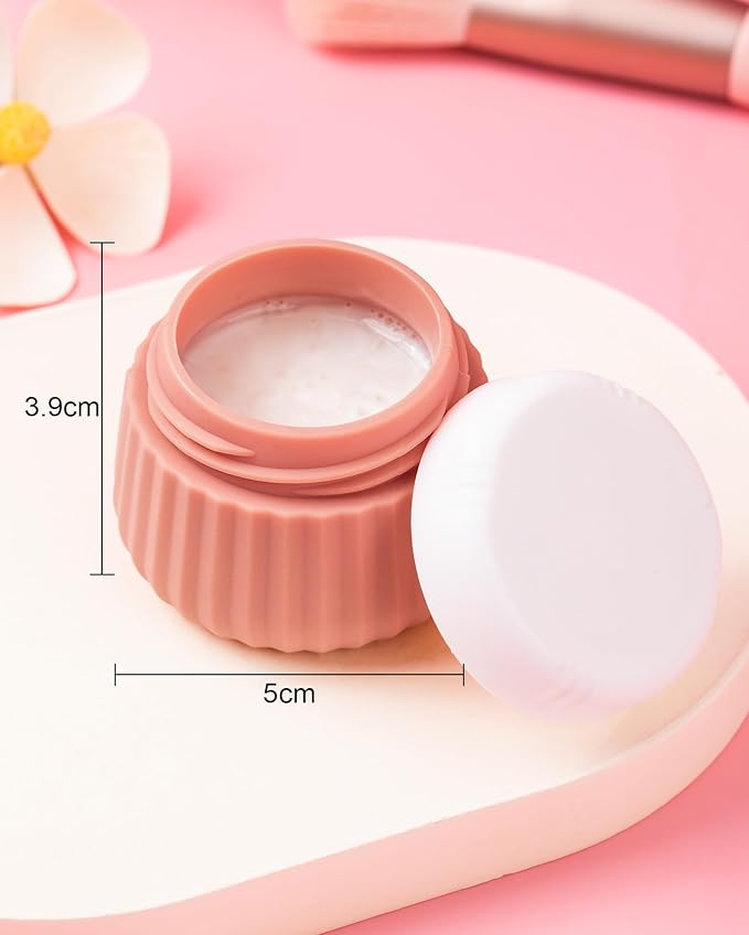 Mrsdry Travel Containers for Toiletries 4 Pack, TSA Approved Travel Size Toiletries, Portable Size Containers, With Clear Bag Leak Proof Silicone Jars, Essentials Creams Jars Carrying Small Items