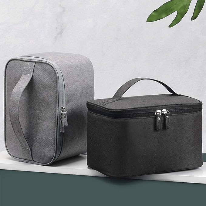 HOYOFO Women Makeup Bag Cosmetic Bags with Mesh Pocket Portable Travel Toiletry Bag for Women/Men, Black
