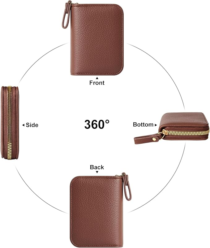 EcoVision Credit Card Holder RFID Card Case Wallet, Small Accordion Zipper Card Case Holder, Card Organizer Case for Women Men