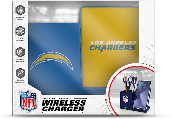 SOAR NFL Unisex Wireless Charging Stand and Desktop Organizer