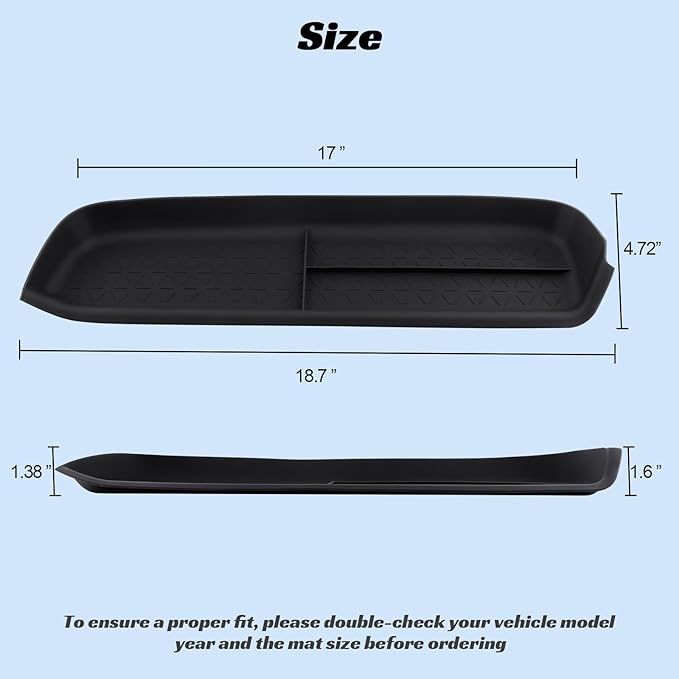 CARFIB Passenger Storage Organizer Mat Fit for Toyota RAV4 2025 2024 2023 2022 2021 2020 2019 Glove Box Organizer Tray Interior Insert Accessories