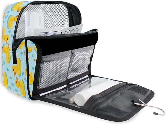 senya Hanging Travel Toiletry Bag Cute Kit Makeup Case Cosmetics Organizer for Men Women (Many Duck)