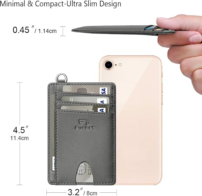 FurArt Slim Minimalist Wallet, Front Pocket Wallets, RFID Blocking, Credit Card Holder for Men