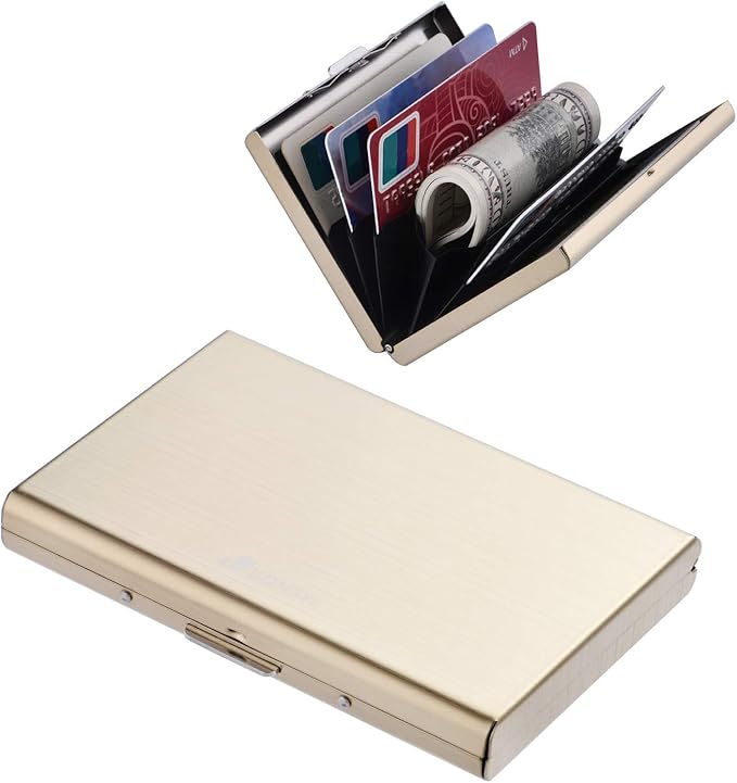 BONSYL® Credit Card Holder, RFID Blocking Slim Metal Credit Card Wallet, with Card Slots, for Women and Men. | RFID Blocking, Slim, 6 Card Slots