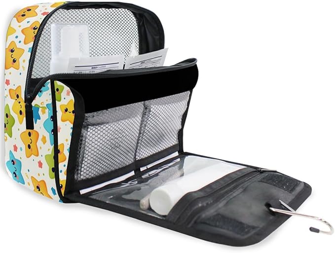 senya Hanging Travel Toiletry Bag Cute Kit Makeup Case Cosmetics Organizer for Men Women (Cute Star)