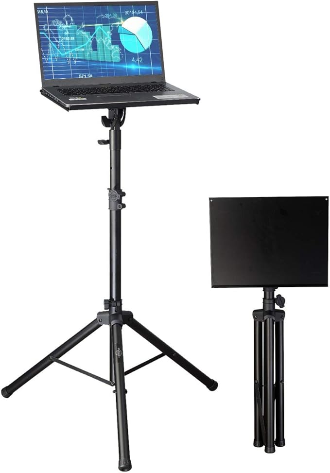 STARUMENT Projector Stand Tripod, Laptop Tripod Stand Adjustable Height 32.3????52??| Lightweight & Portable 15.3??x 12.2??Tilted Portable Laptop Stand | Raised Edges for Protection