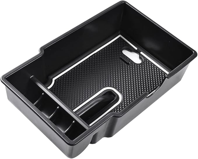 EDBETOS Center Console Organizer Tray Compatible with Jeep Renegade Accessories 2015-2019 2020 2021 2022 2023 Armrest Glove Box Secondary Storage (White Line)