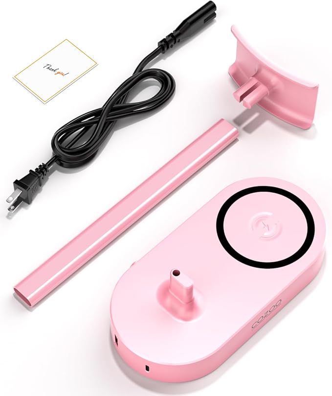 cozoo Pink Headphone Stand with 15W Wireless Charger, USB & Type-C Ports,Cute Desk Gaming Headset Holder,Gifts for Women,Teen Girls, Girlfriend,Gamer Girls,Aesthetic Desk Accessories, for Her