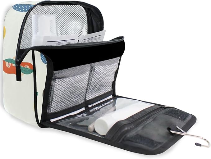 senya Hanging Travel Toiletry Bag Kit Makeup Case Cosmetics Organizer for Men Women (Colorful Mermaid)