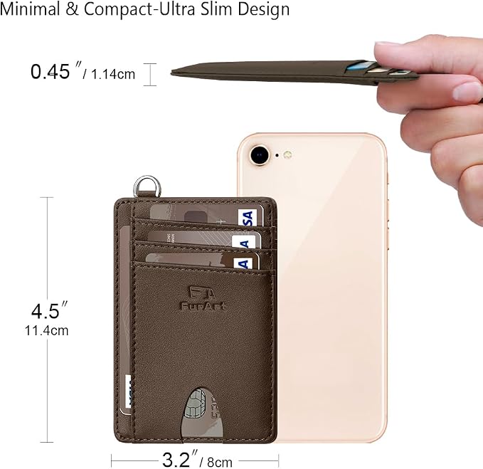 FurArt Slim Minimalist Wallet, Front Pocket Wallets, RFID Blocking, Credit Card Holder for Men