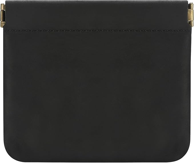 Jack&Chris Mini Coin Purse, Genuine Leather Small Coin Wallet, Leather Squeeze Coin Purse Pouch Change Holder For Men & Women, JC309