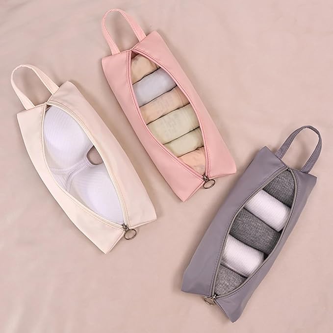 3Pcs Travel Underwear Organizer Bag Portable Clothes Pouch for Travel Organizer Pack Cube for Lingerie Socks
