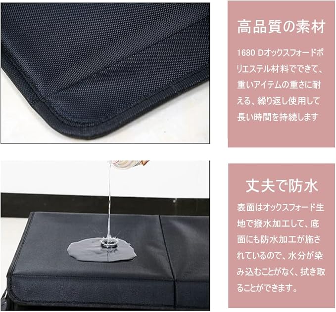 Car Trunk Organizer with Lid, Collapsible Waterproof Multi Compartments Car Storage Organizer with Foldable Cover Reflective Strip for SUV, Truck, Sedan (Large)
