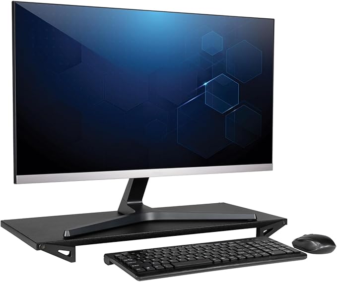 Allsop Lo Riser Monitor Stand, for 32" Monitors, 24" X 11" X 2" to 3", Black, Supports 30 Lb