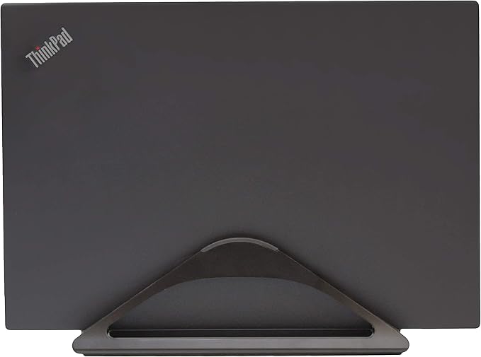 HumanCentric Vertical Laptop Stand for Desks in Matte Black, Upright Adjustable Holder to Dock Apple MacBook Stand, and Other Laptops to Organize Work & Home Office, Automatic Grip