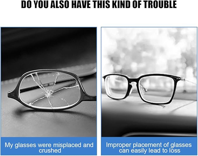 Sunglass Holder for Car Visor, Magnetic Auto Sun Visor Eyeglasses Ticket Card Double Clip, Vehicle Interior Glasses Hanger Organizer Accessories, Universal for SUV Sedan Truck(Brown)