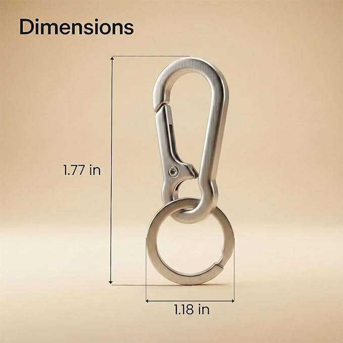 OXIHOUSE&CO- Metal Carabiner Keychain Set, Minimalist Key Ring Clip for Car Keys, Purse, Backpack, Durable for Women Men