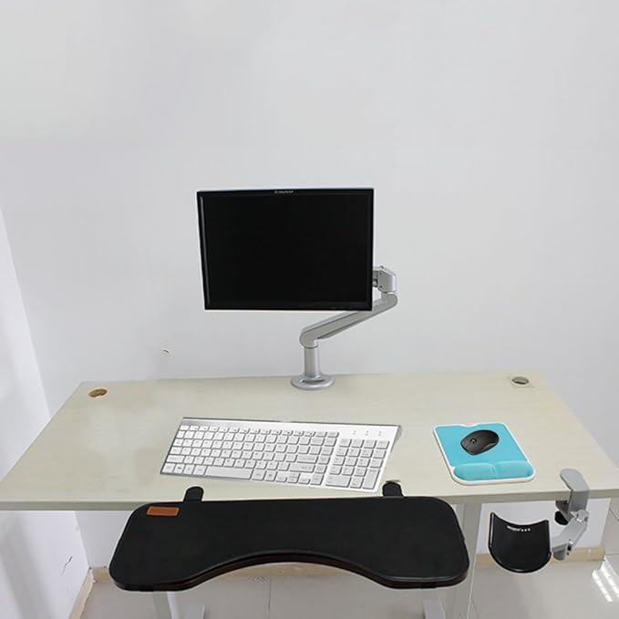 Ergonomic Arm Support for Desk Office Rotating Mouse Arm Rest Mouse Pad Clamp-On Mouse Shelf Desk Hand Rest for Computer Table Arm Support Mouse Pad Tray