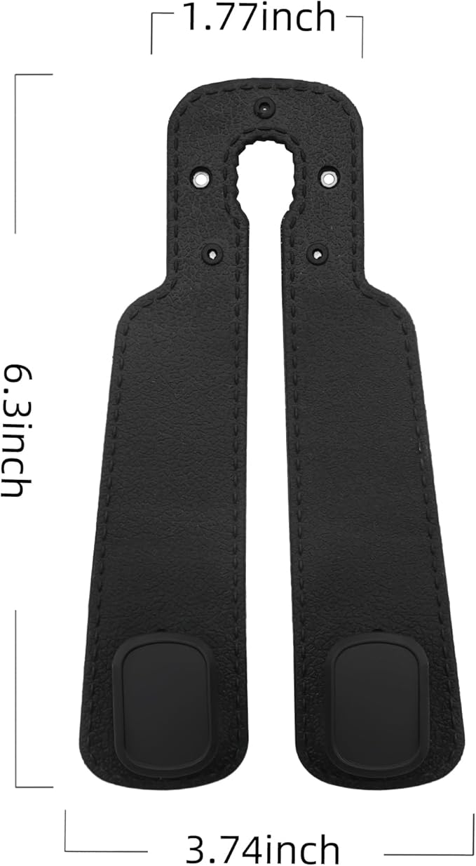 Chikoni Headrest Hooks for Car, 2 Pack Twin Hook Leather Car Seat Headrest Hangers, Luxurious Heavy-Duty 100% Metal Purse & Bag Holder, Seat Back Storage Organizer for Travel, Black