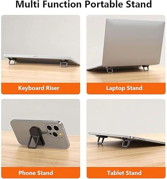Portable Invisible Laptop Stand for Asus VivoBook EeeBook Zenbook ExpertBook Transformer Book ASUSPRO Laptop,Aluminum Alloy Mini Foldable Self-Adhesive Laptop Stand with 2 Adjustable Angles for Desk