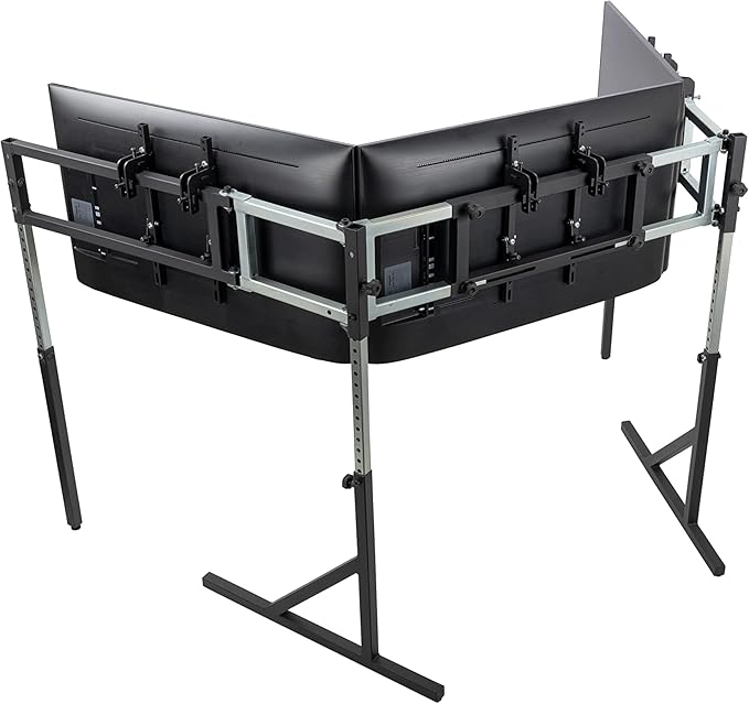 SimFab Triple Monitor and TV Floor Stand for Racing and Flight Simulators Model HD | Over 100x100mm VESA Mount, 40-55 inch Monitors or TVs (Triple Monitor or TV Stand, HD Mount Brackets)