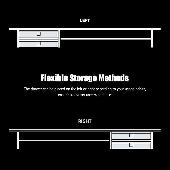 FENSULN Dual?‘Tier Monitor Stand Riser with Drawers, Desktop Organizer Shelf Storage for Computer Screen 2 Monitors, Supports for PC Computer Monitor, Printer, Heavy TV Riser White
