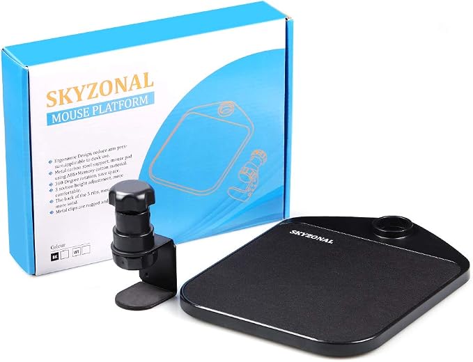 Ergonomic Mouse Platform Under Desk Ergonomic Wrister Mouse Pad (Black)