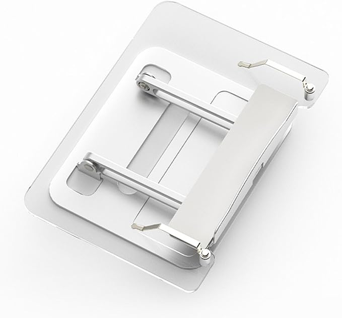 Adjustable Desktop Book Stand, Aluminum Reading Document Holder with Foldable Base, Book Holder, Foldable Desktop Riser for Laptop, Recipe, Textbook (Rose)