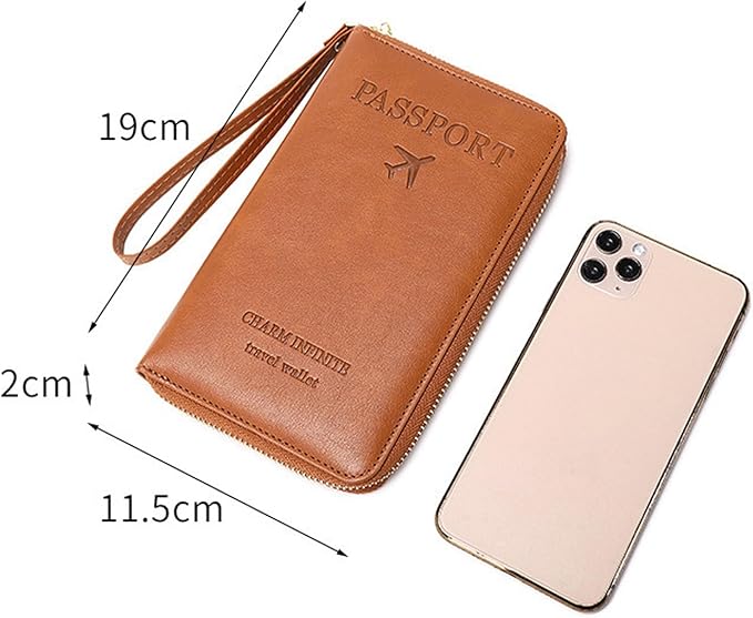 Multi-Function RFID Travel Passport Wallet with Phone Pocket - Ultimate Passport Holder for Women & Men | Holds Phones, Passports, Cash, Cards & Boarding Passes (Green)