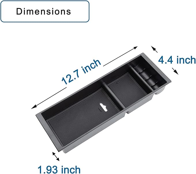 JDMCAR Center Console Organizer Compatible with Ford F150 Accessories 2024 2023 2022 2021,Center Console tray for F-150 Interior Accessories, Matte Black -(Full Console w/Bucket Seats ONLY)
