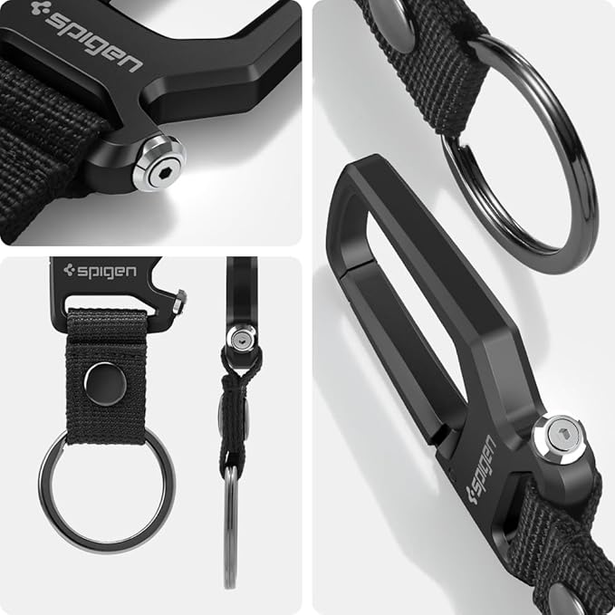 Spigen Life Carabiner Key Ring Clip, Car Keychain Clip, Bottle Opener Key Chain Ring for Men and Women