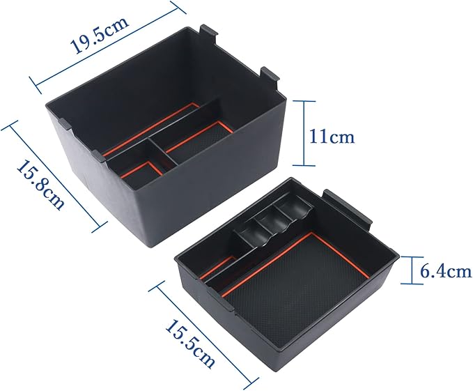 Double Layer, 2022-2025 2026 Maverick Center Console Organizer for Ford Maverick (XL/XLT/Lariat/Tremor/Lobo), Durable ABS Plastic Console Tray Insert 2024 Maverick Hybrid Accessories (Orange)